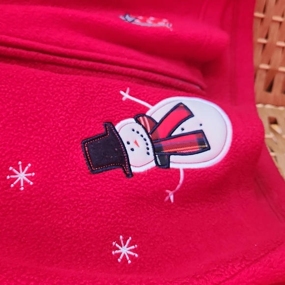 North Crest, Christmas, Holiday Merry Christmas,  Snowman Zip-Up Soft Sweater - Picture 3 of 6